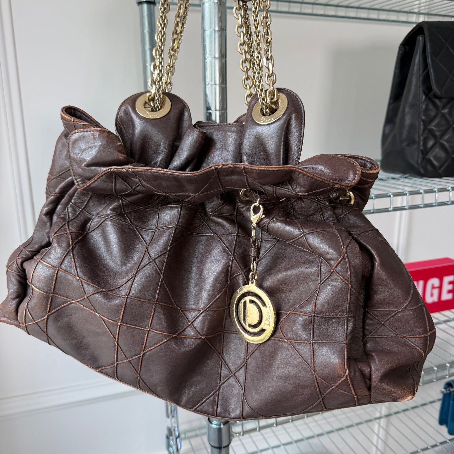 Pre-Owned Brown Leather Shoulder Bag