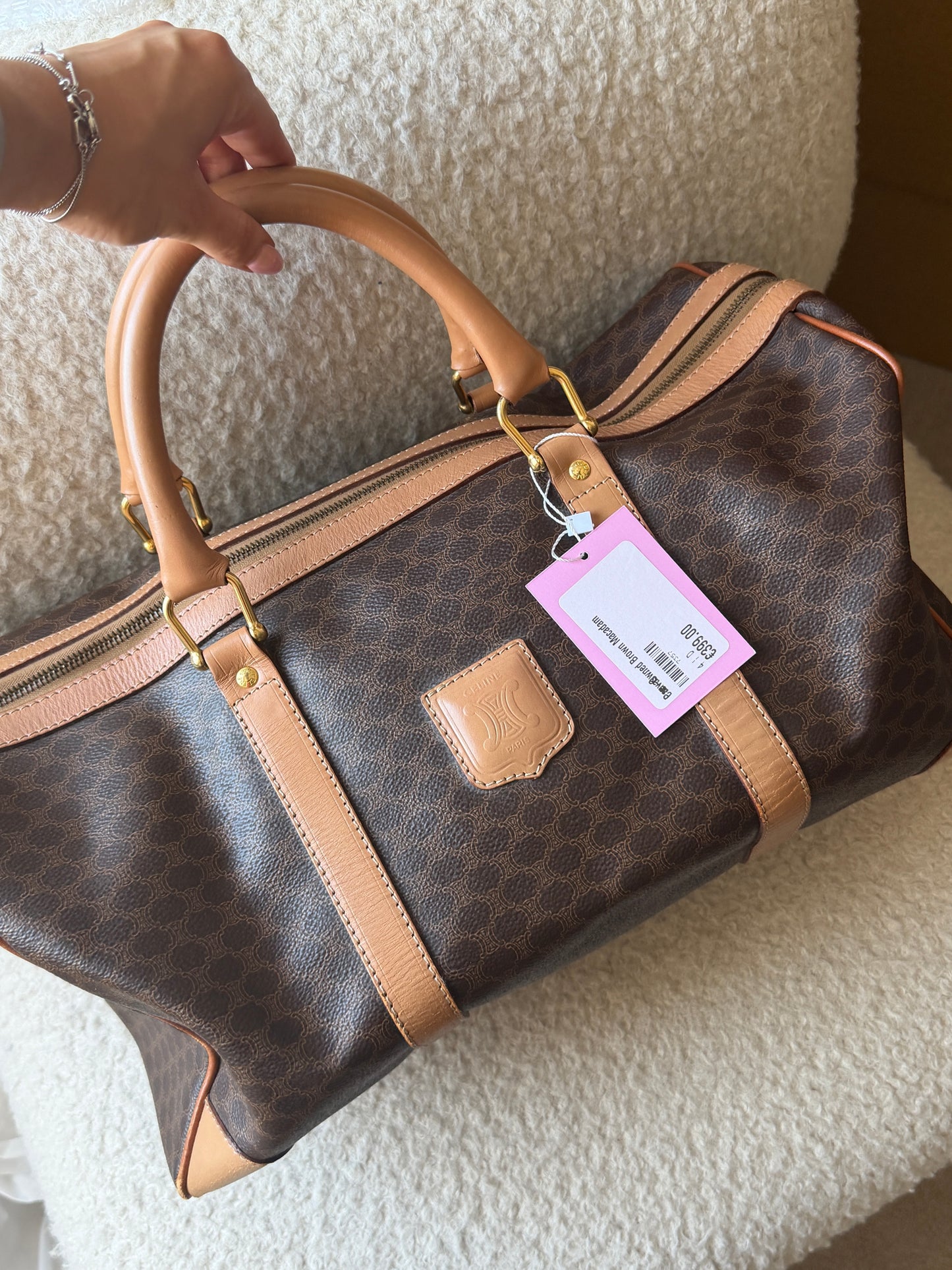Pre-Owned Brown Macadam Canvas Travel Bag