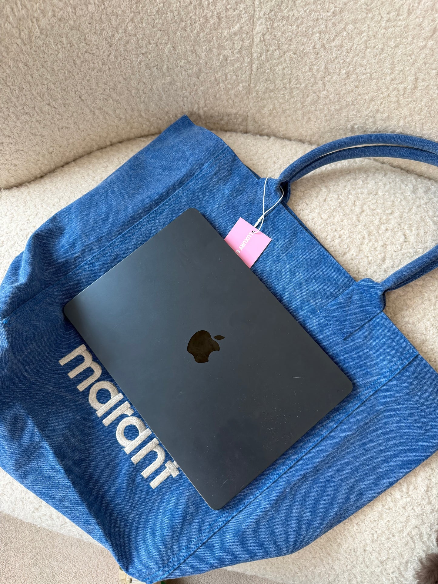Pre-Owned Blue Shopper Tote Bag