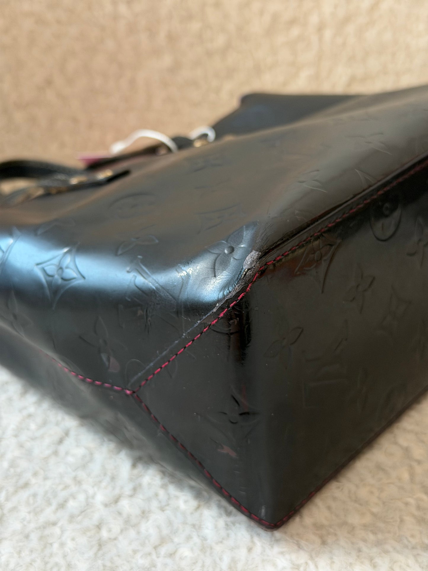 Black Monogram Vernis Leather Reade PM