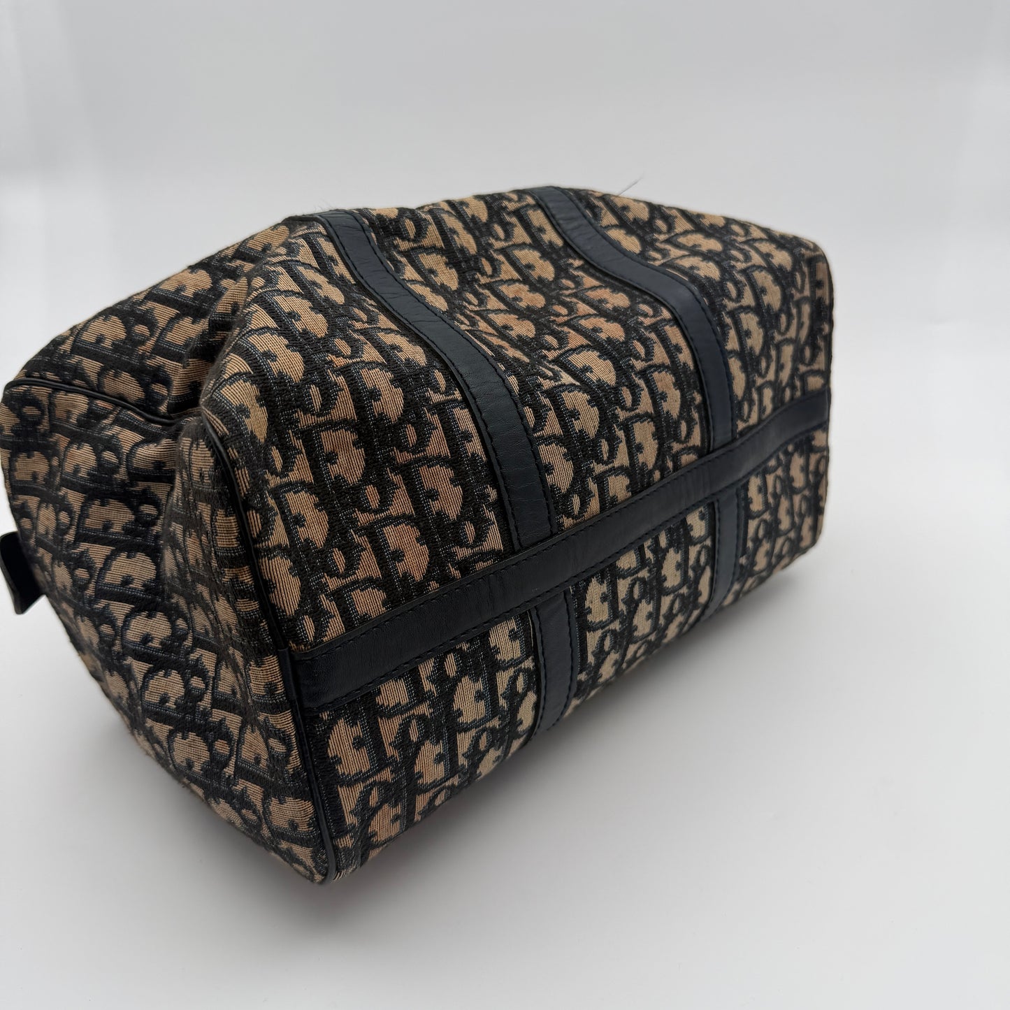 Pre-Owned Navy Trotter Canvas Boston Bag