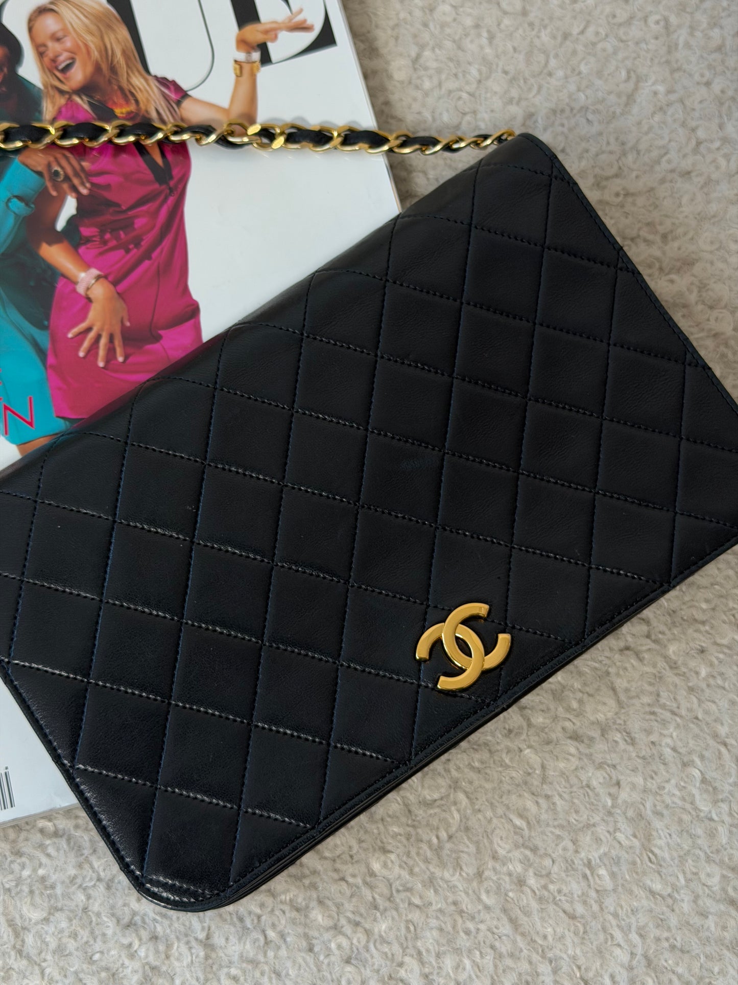 Black Matelassé Lambskin Full Flap - Pre-Owned