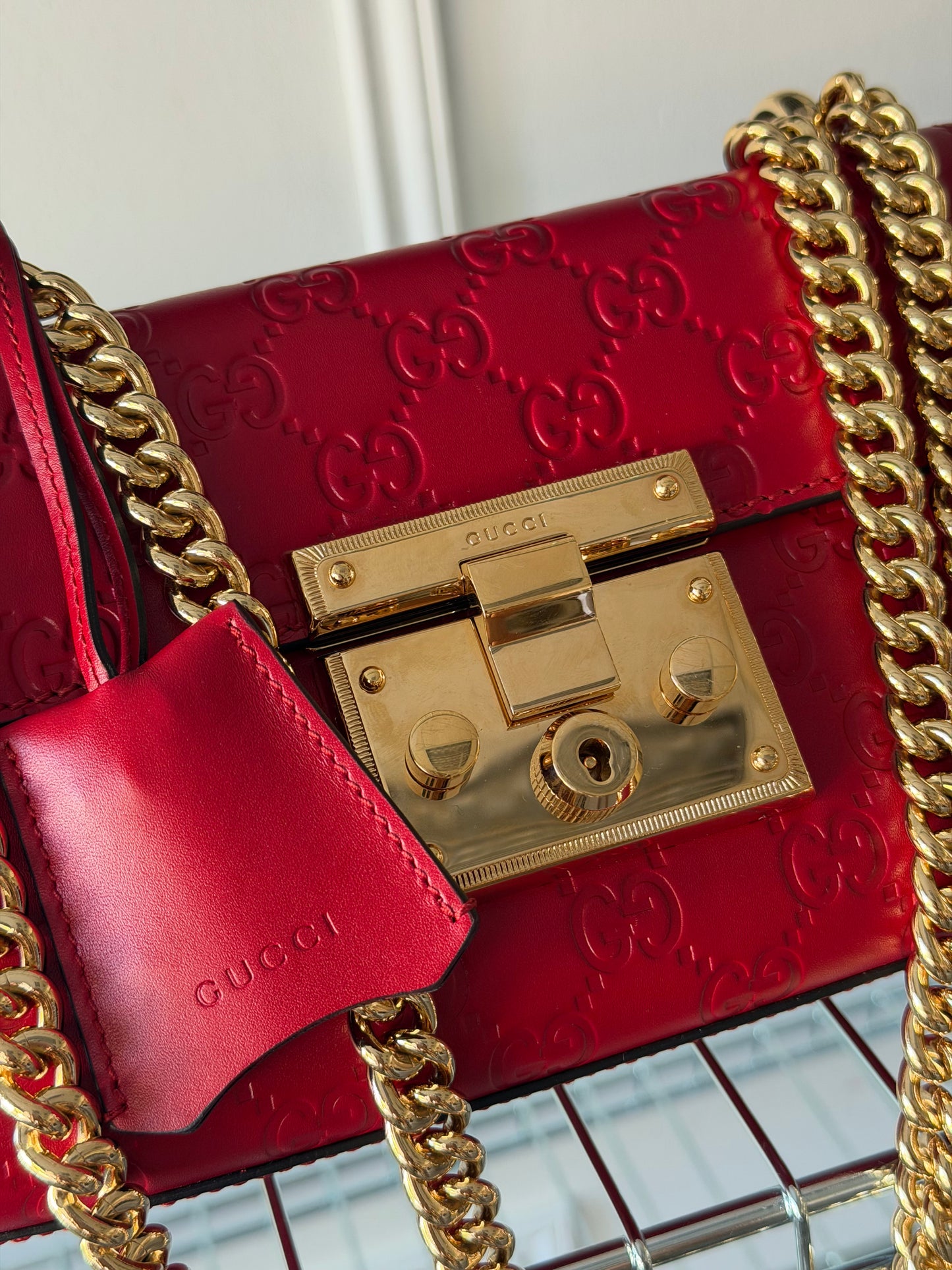 Pre-Owned Red Guccissima Leather Handbag