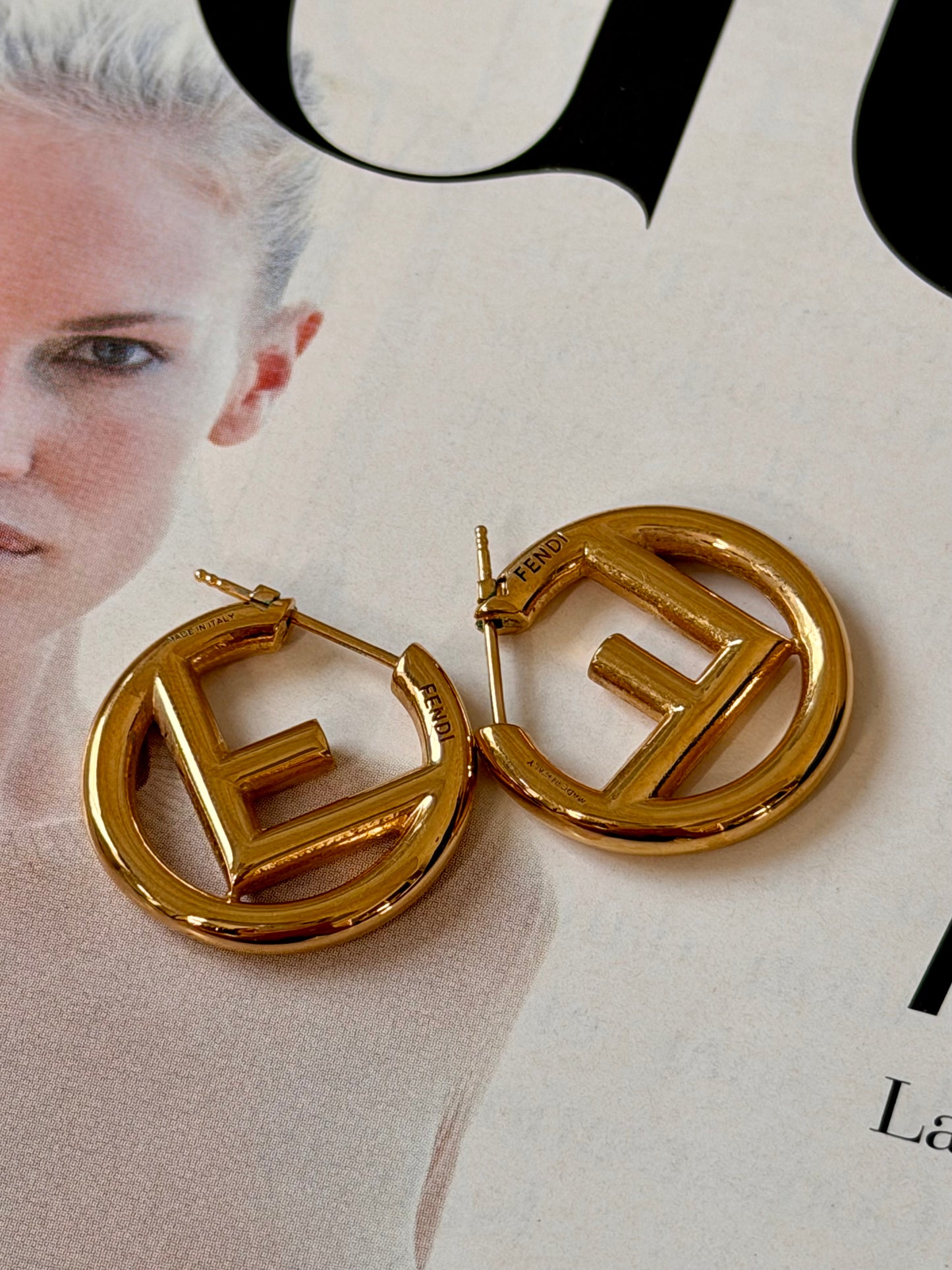Pre-Owned Gold-Tone FF Earrings