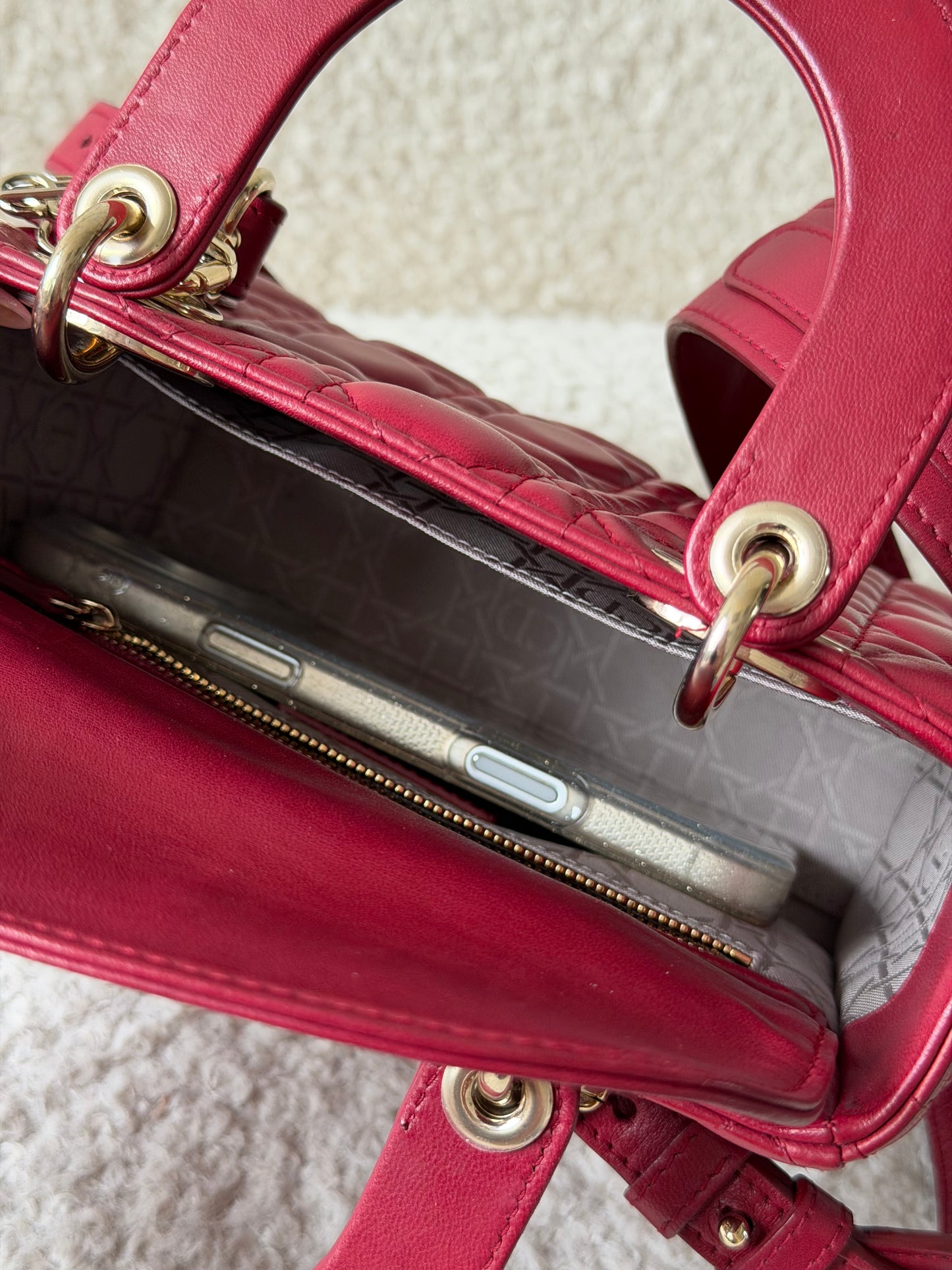 Bordeaux Leather Lady Dior