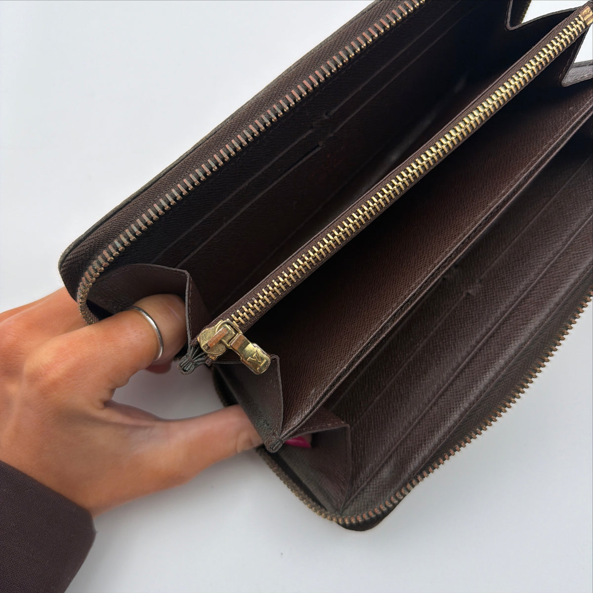 Pre-Owned Damier Ebeen Coated Canvas Wallet