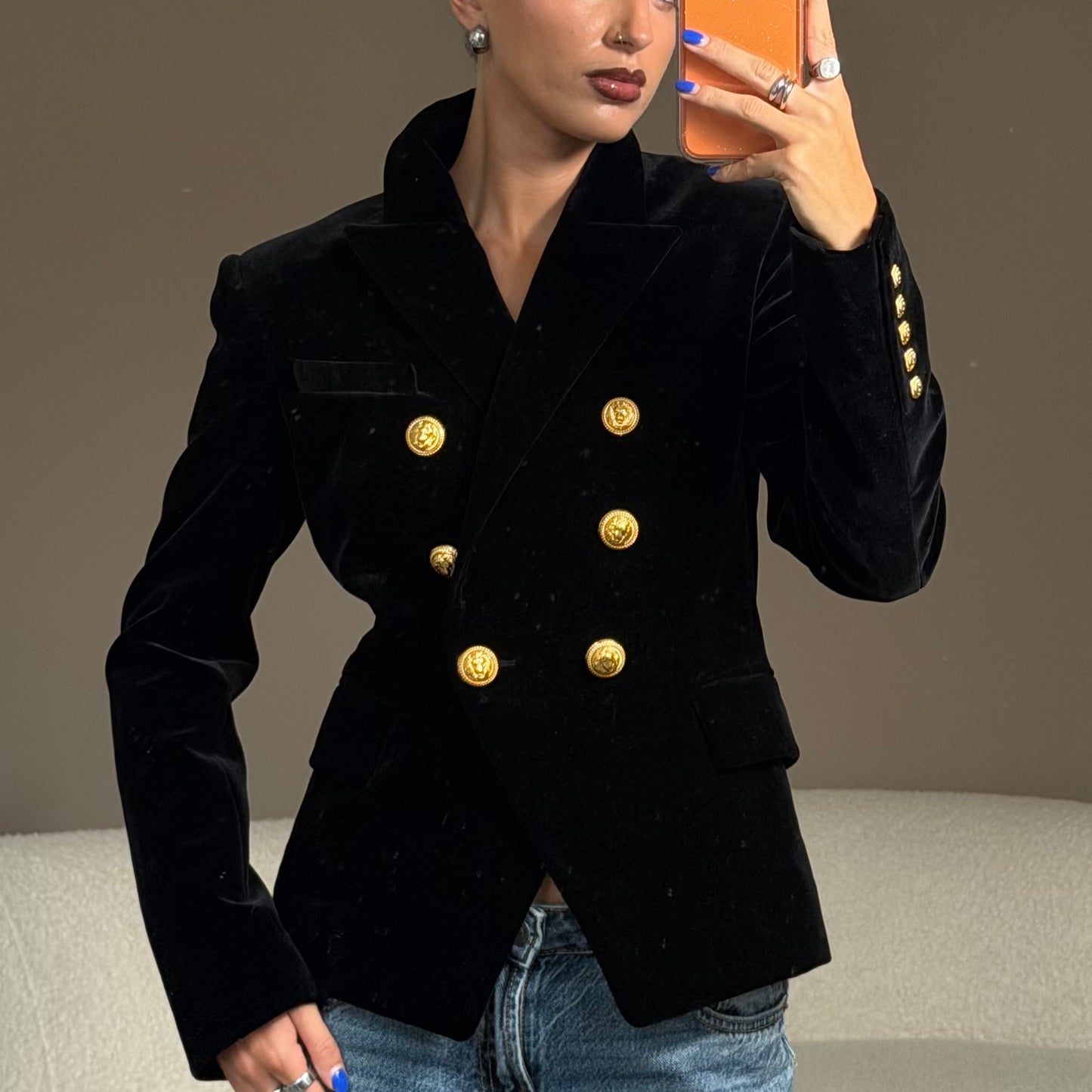 Pre-Owned UK8 Velvet Blazer