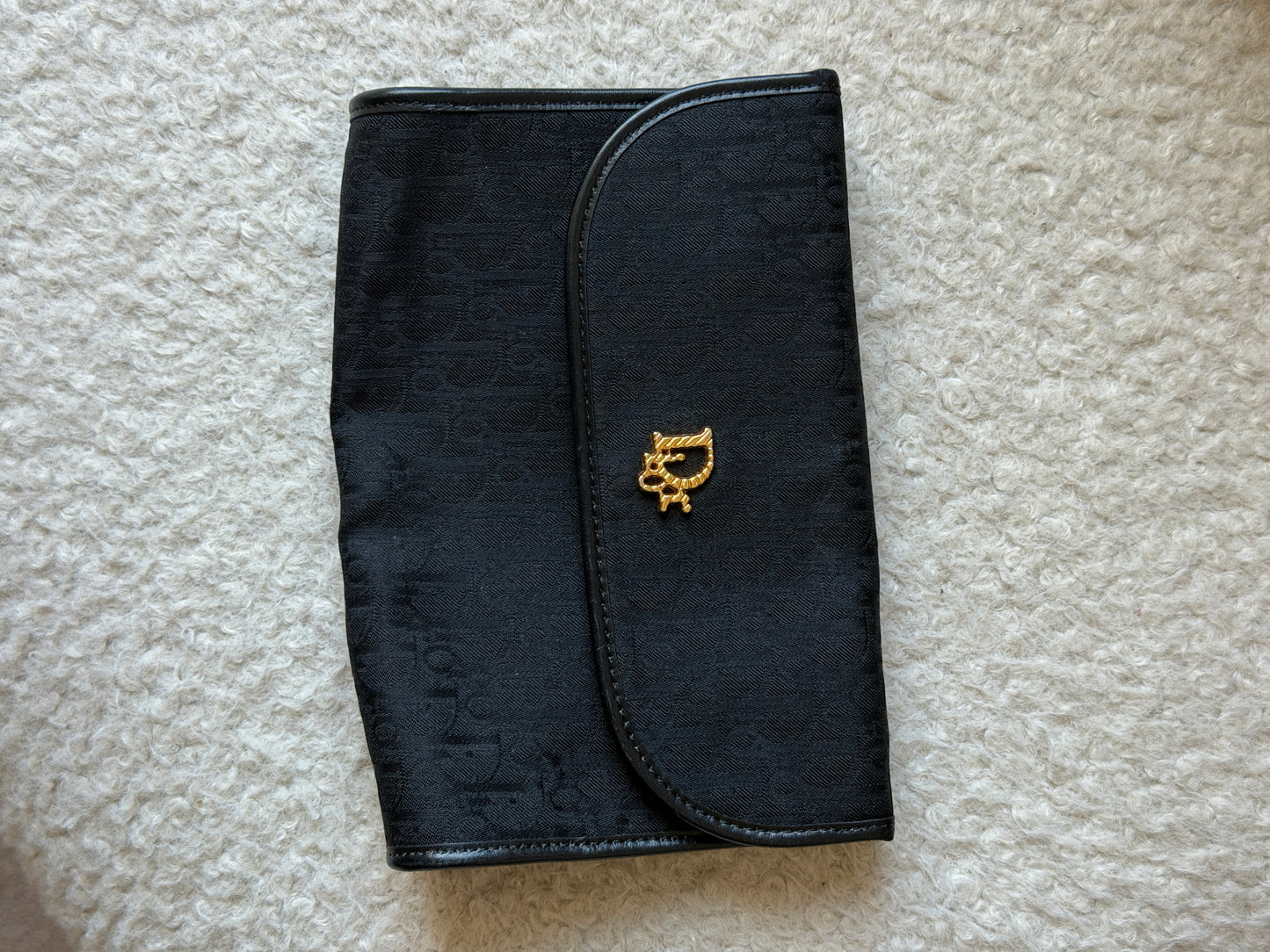 Pre-Owned Black Oblique Canvas Crossbody Bag