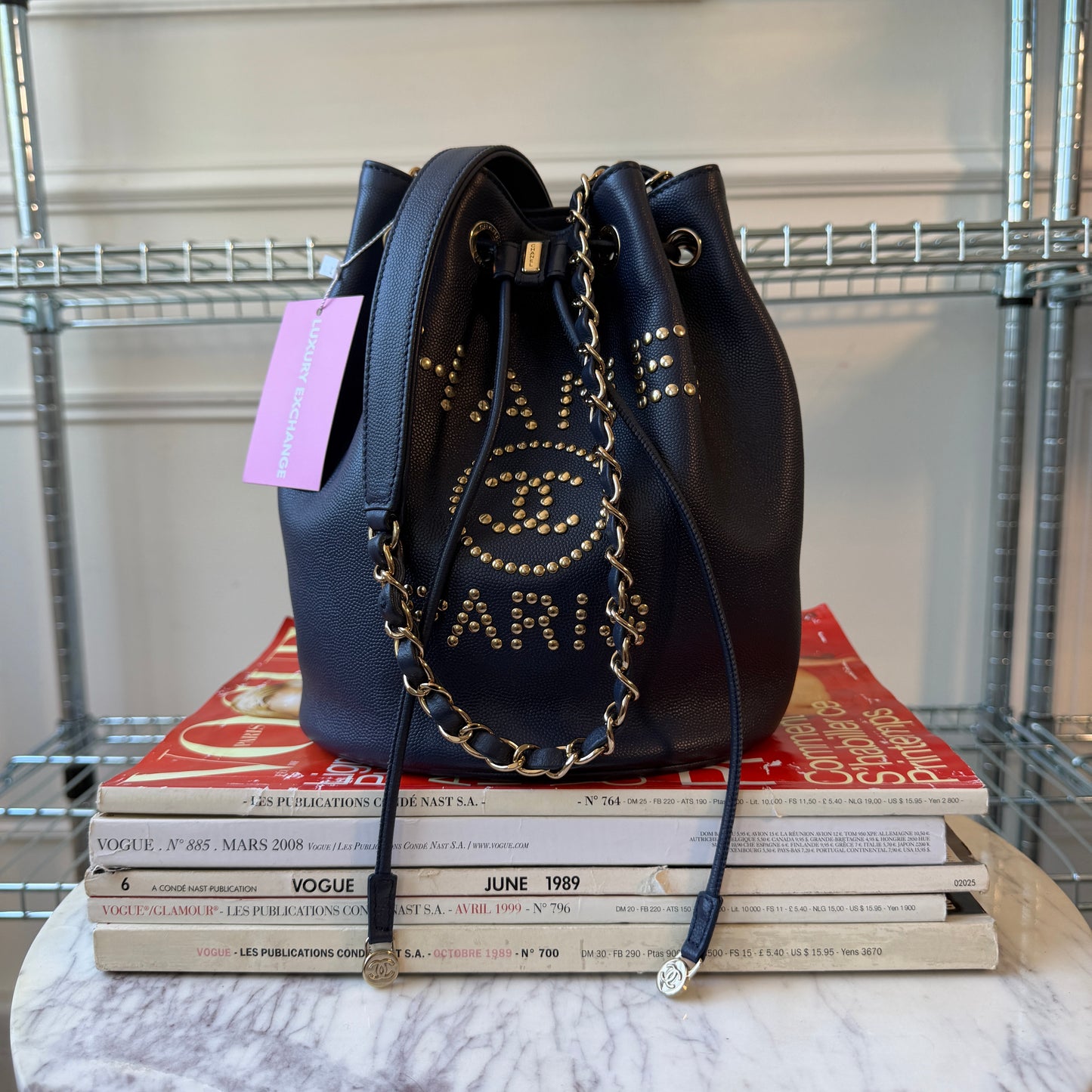 Pre-Owned Blue Caviar Leather Bucket Bag