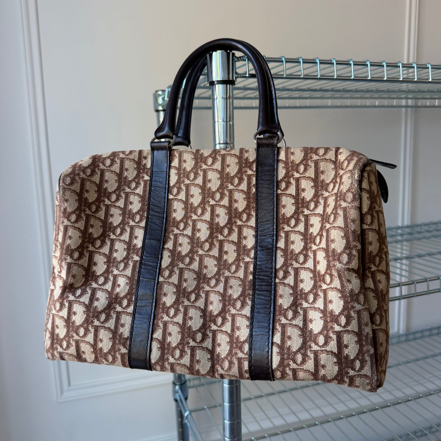 Pre-Owned Brown Trotter Canvas Boston Bag