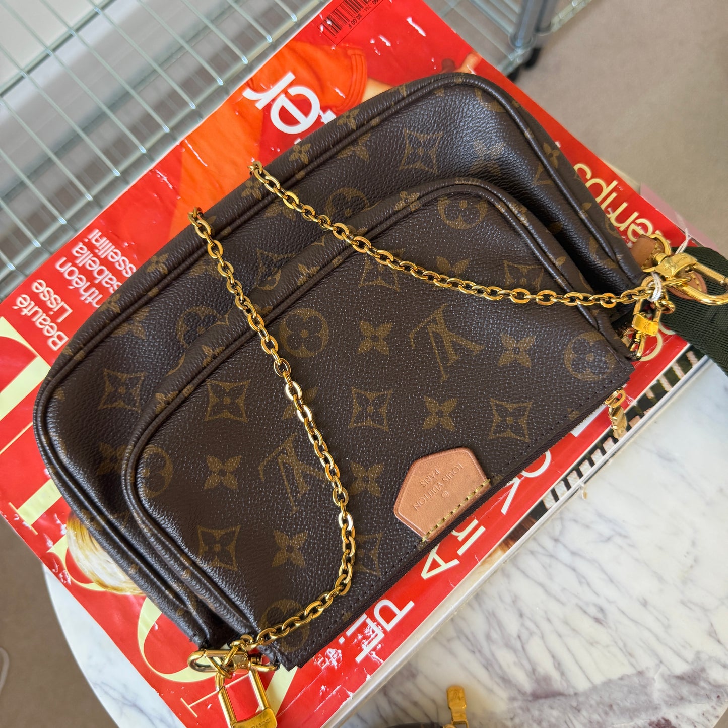 Pre-Owned Green LV Monogram Canvas Multi-Pochette Crossbody Bag