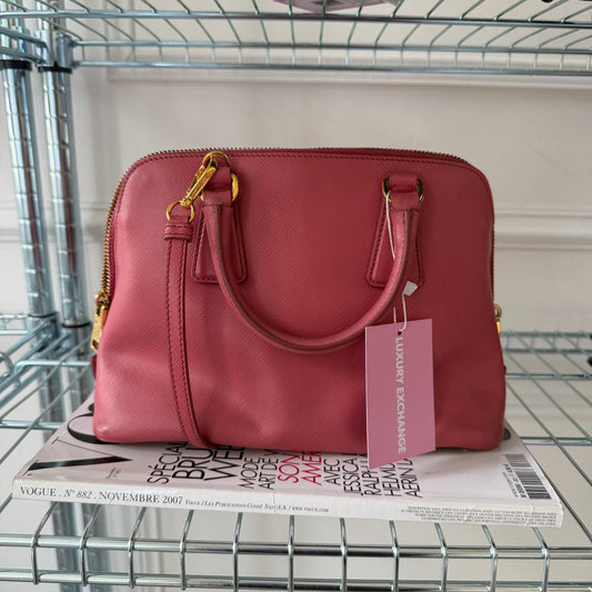 Pre-Owned Pink Saffiano Leather Crossbody Promenade Bag