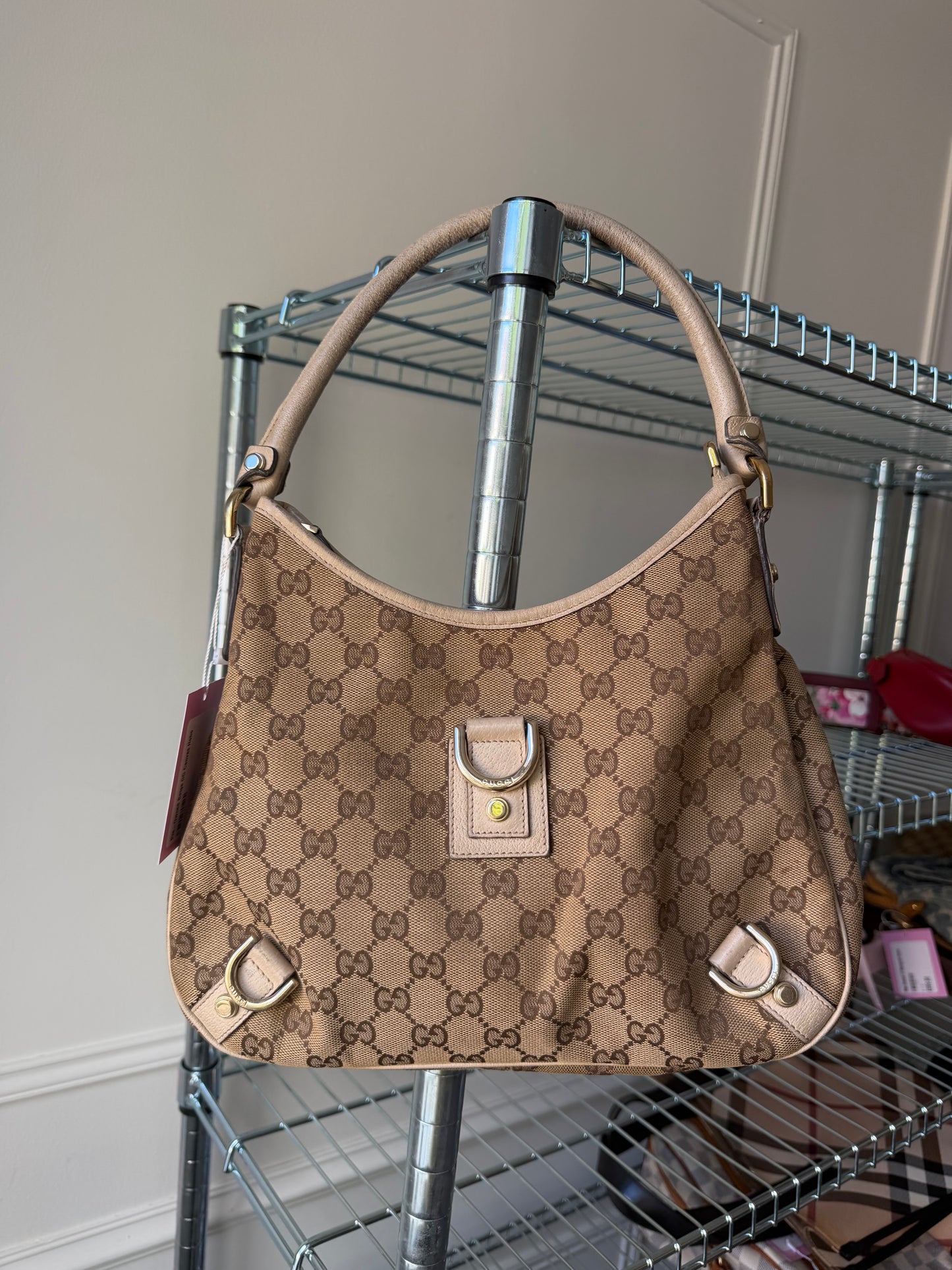 Pre-Owned Beige GG Canvas Hobo Shoulder Bag