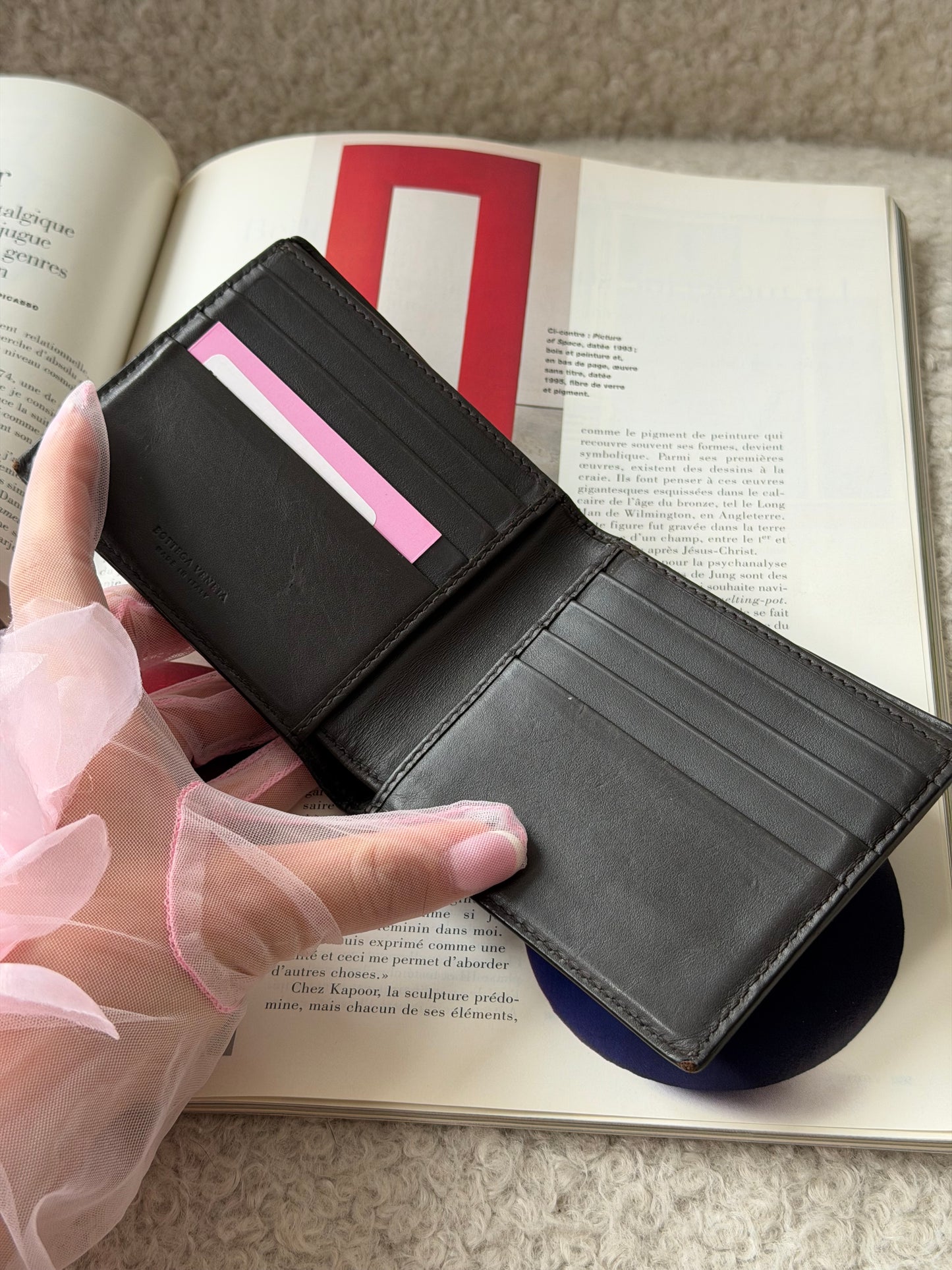 Black Intrecciato Leather Wallet - Pre-Owned