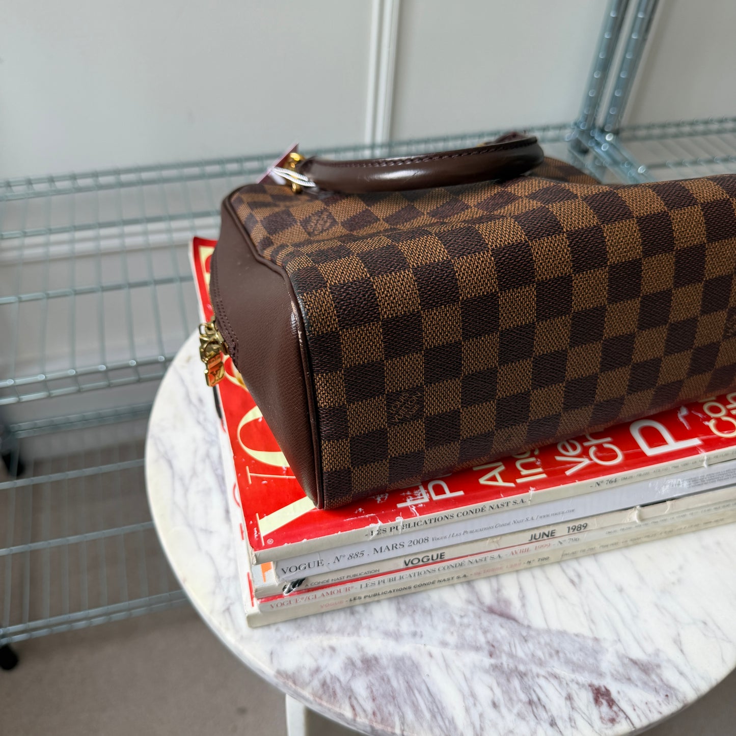 Pre-Owned Damier Ebene Canvas Tote Bag w/Strap