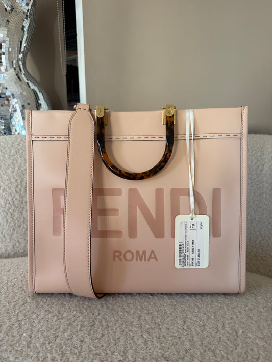 Light Pink Leather Rome Tote Bag New With Tags