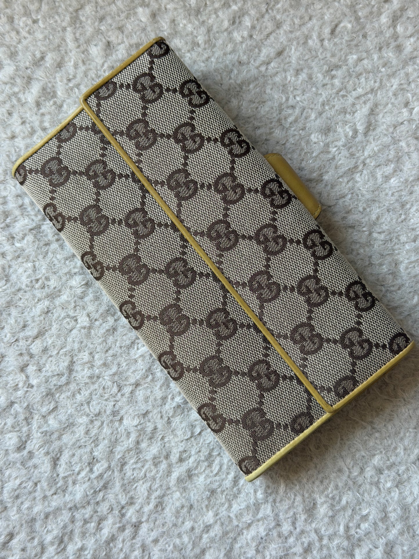 Pre-Owned Yellow 'Jackie' GG Canvas/Leather Wallet