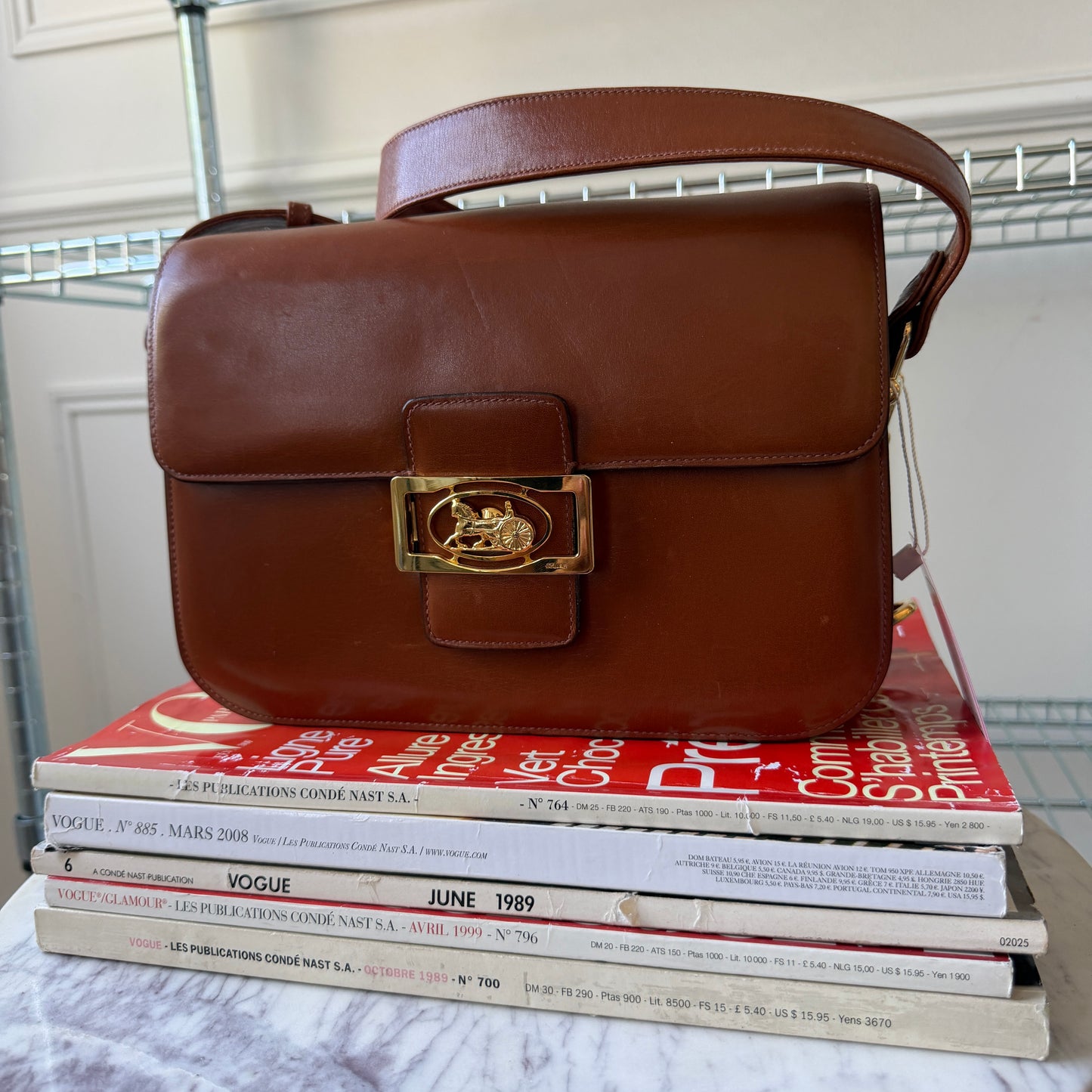 Pre-Owned Tan Box Leather Shoulder Bag