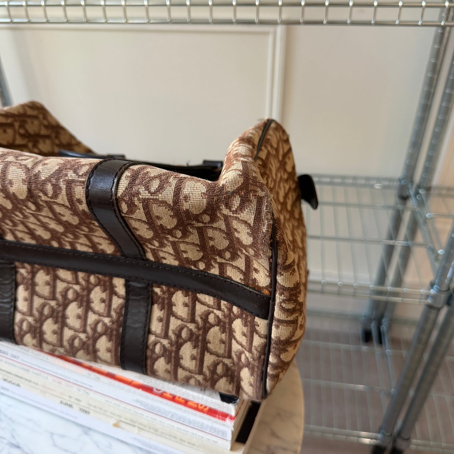 Pre-Owned Brown Trotter Canvas Boston Bag