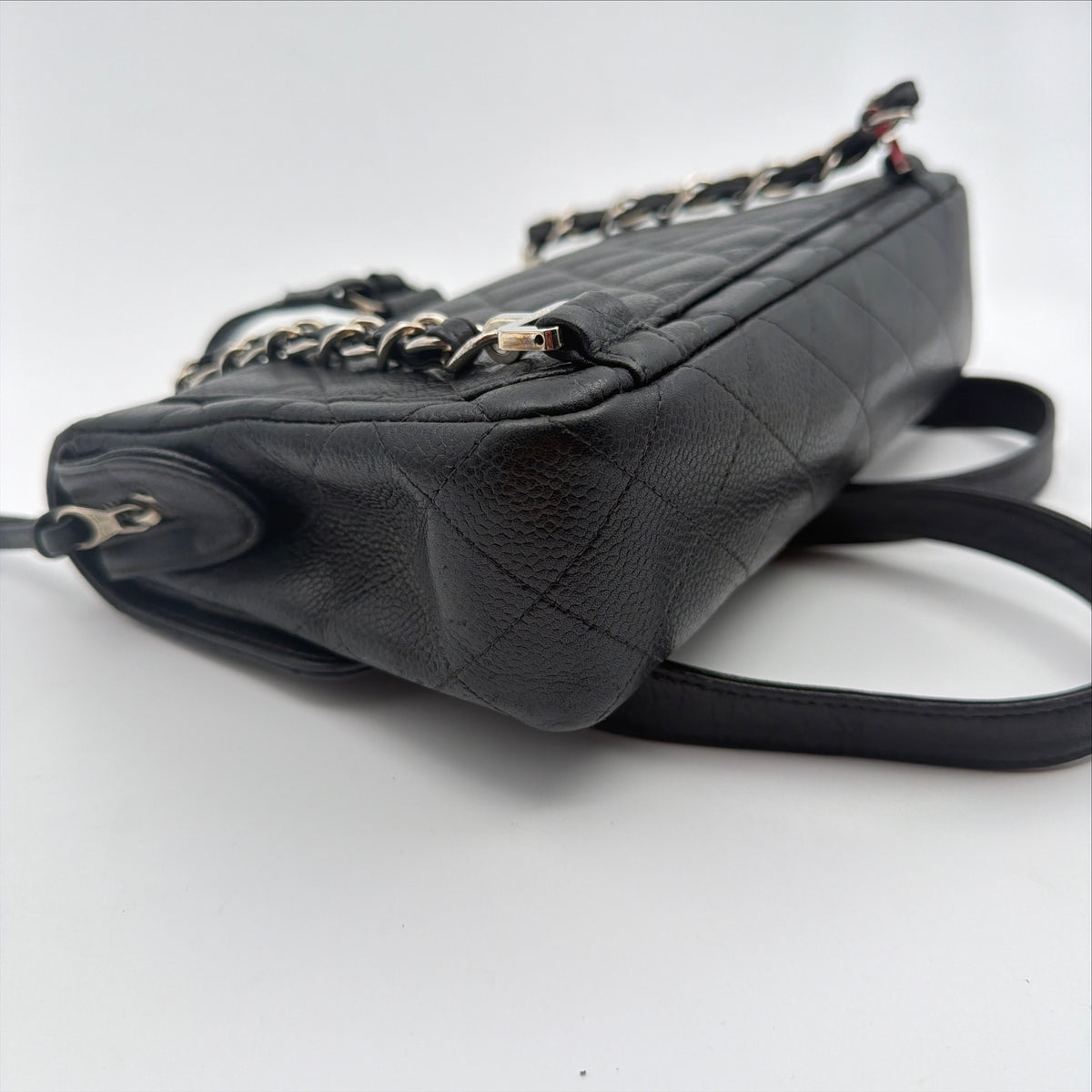 Pre-Owned Black Matelassé Caviar Leather Backpack