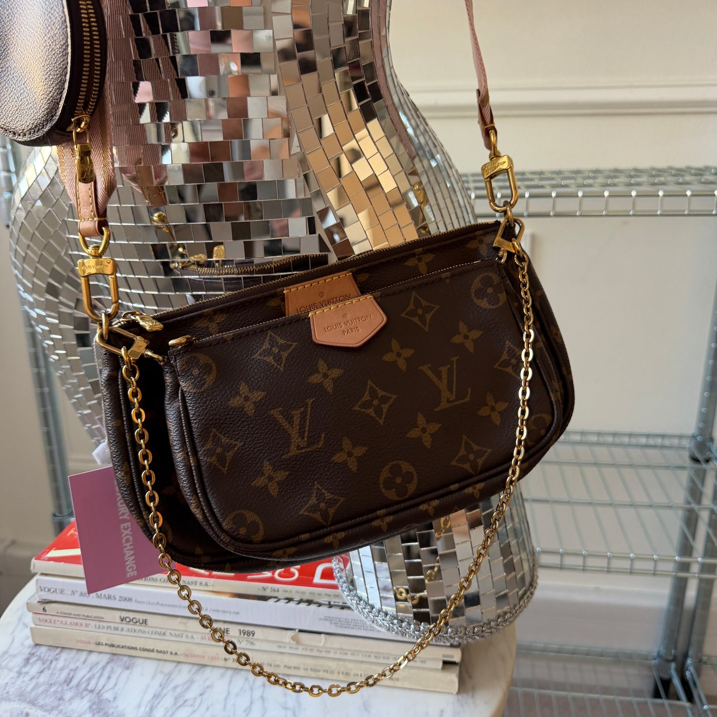 Pre-Owned Pink LV Monogram Canvas Multi-Pochette Crossbody Bag