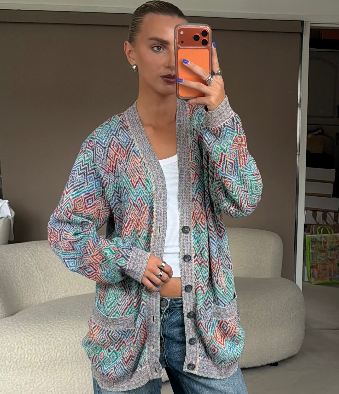 Pre-Owned Multicolour Cotton Cardigan