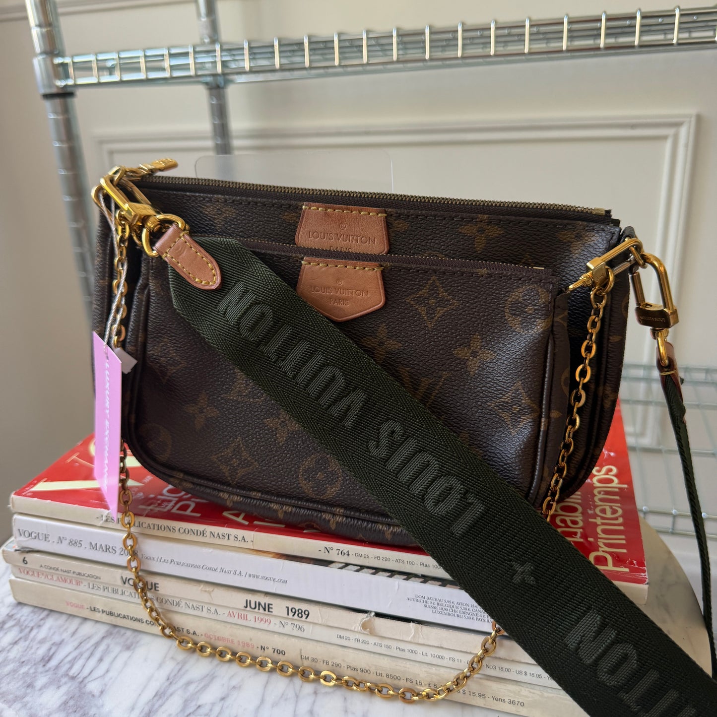 Pre-Owned Green LV Monogram Canvas Multi-Pochette Crossbody Bag