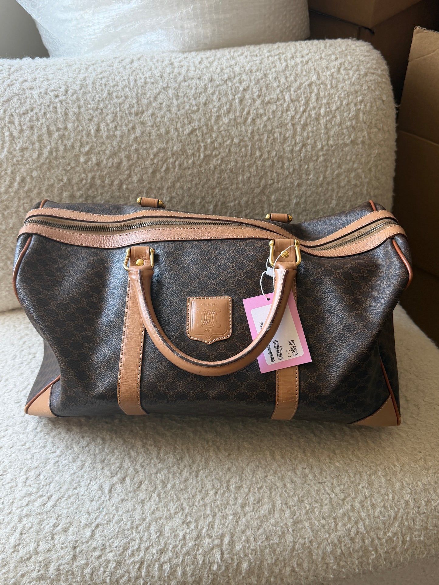 Pre-Owned Brown Macadam Canvas Travel Bag