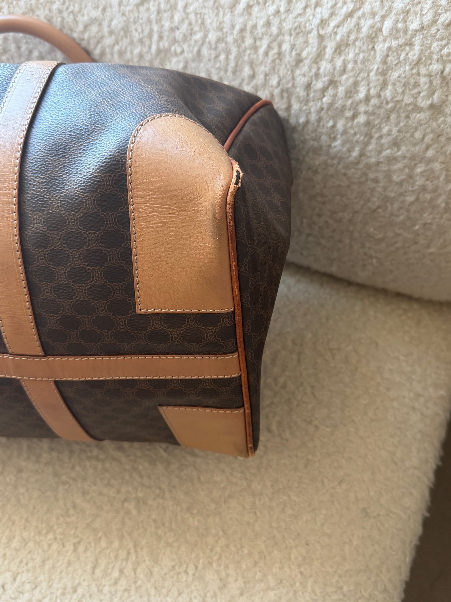 Pre-Owned Brown Macadam Canvas Travel Bag