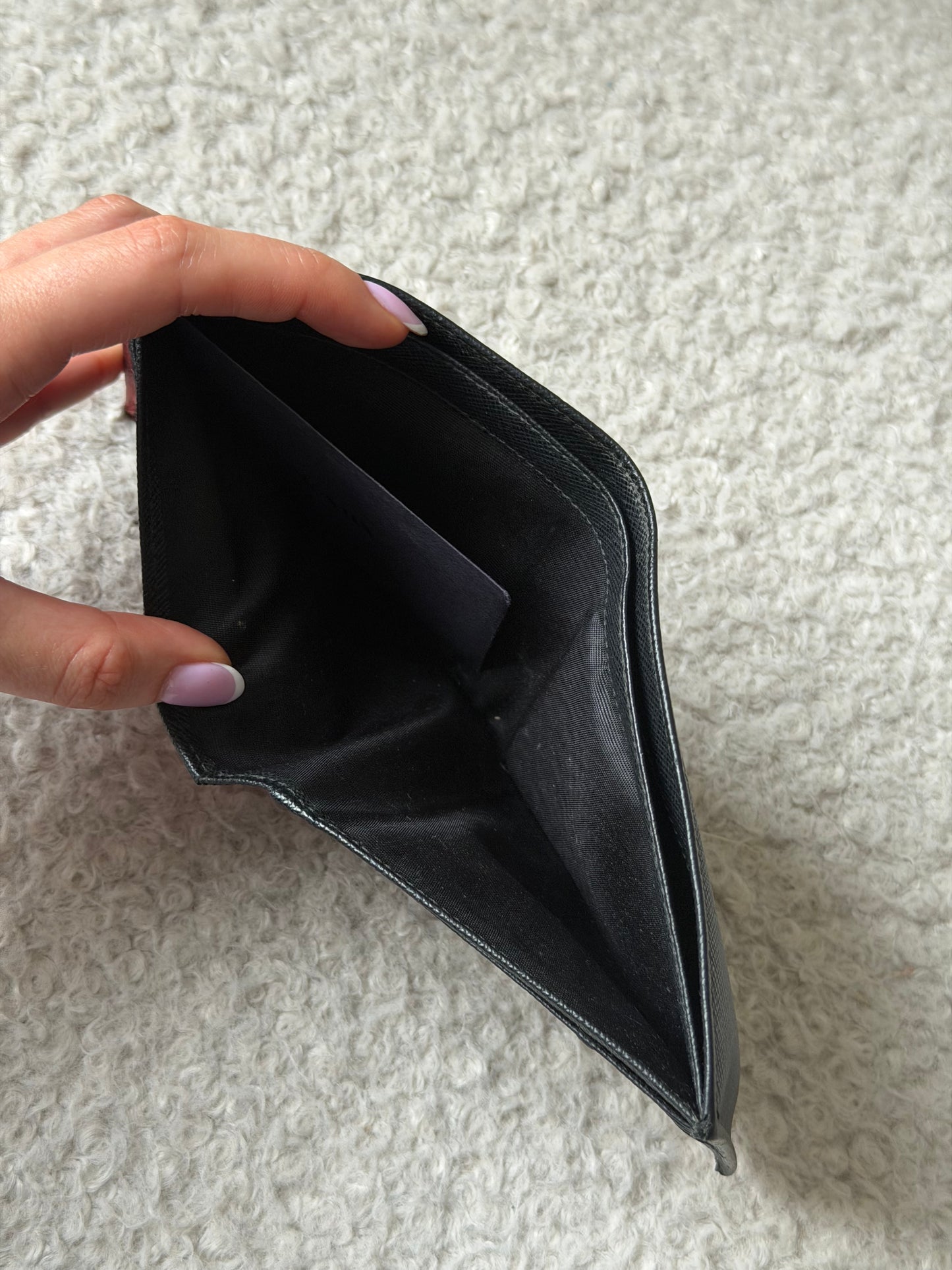 Black/Red Saffiano Leather Wallet
