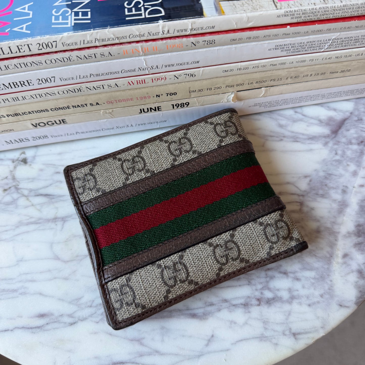 Pre-Owned Tricolour GG Coated Canvas Wallet