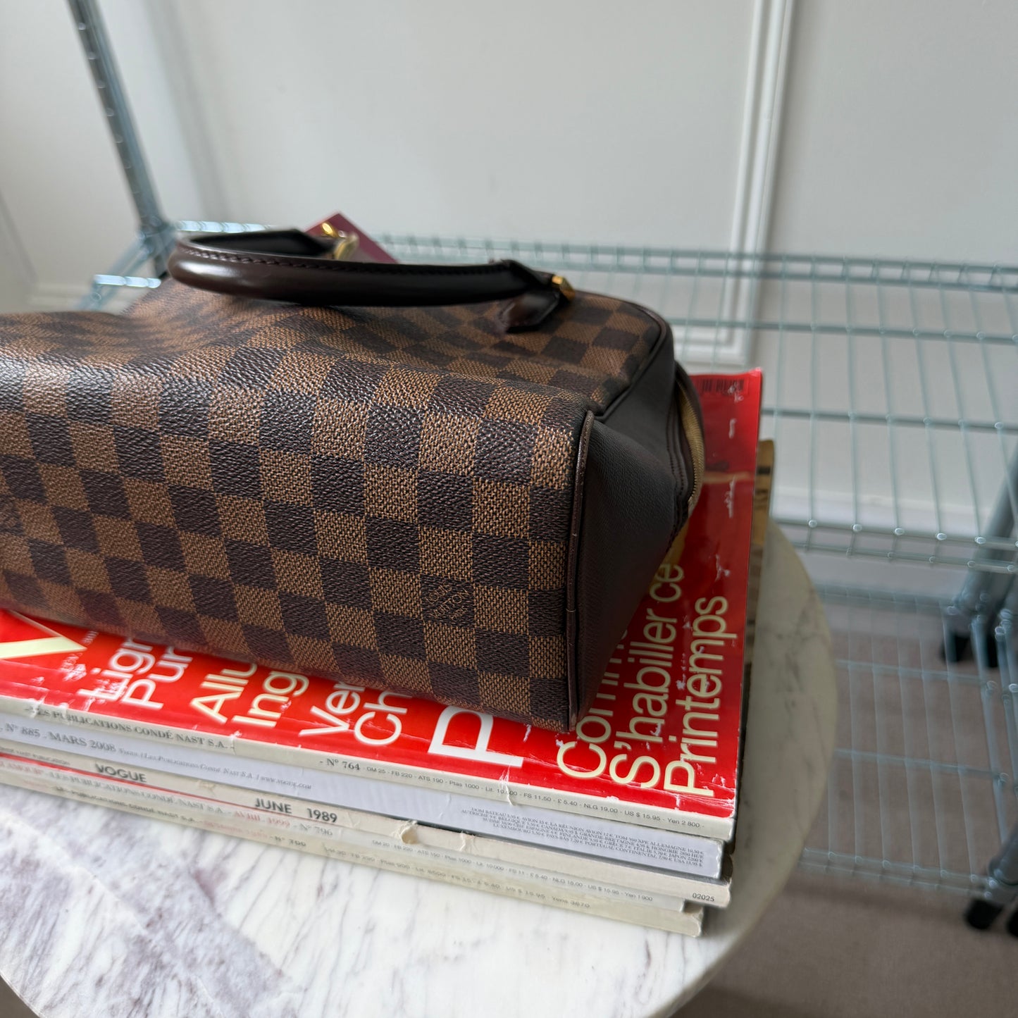 Pre-Owned Damier Ebene Canvas Tote Bag w/Strap