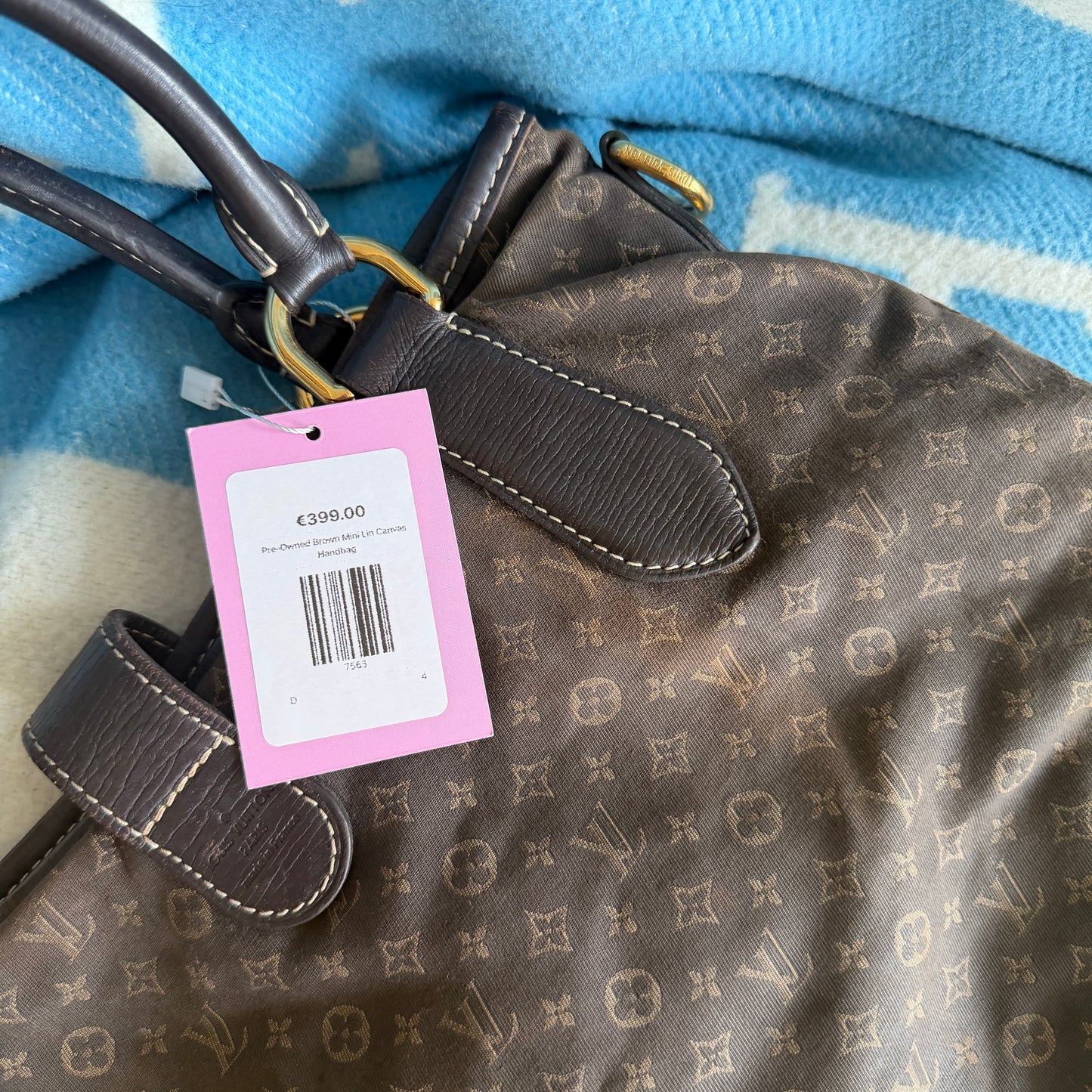 Pre-Owned Brown Mini Lin Canvas Handbag