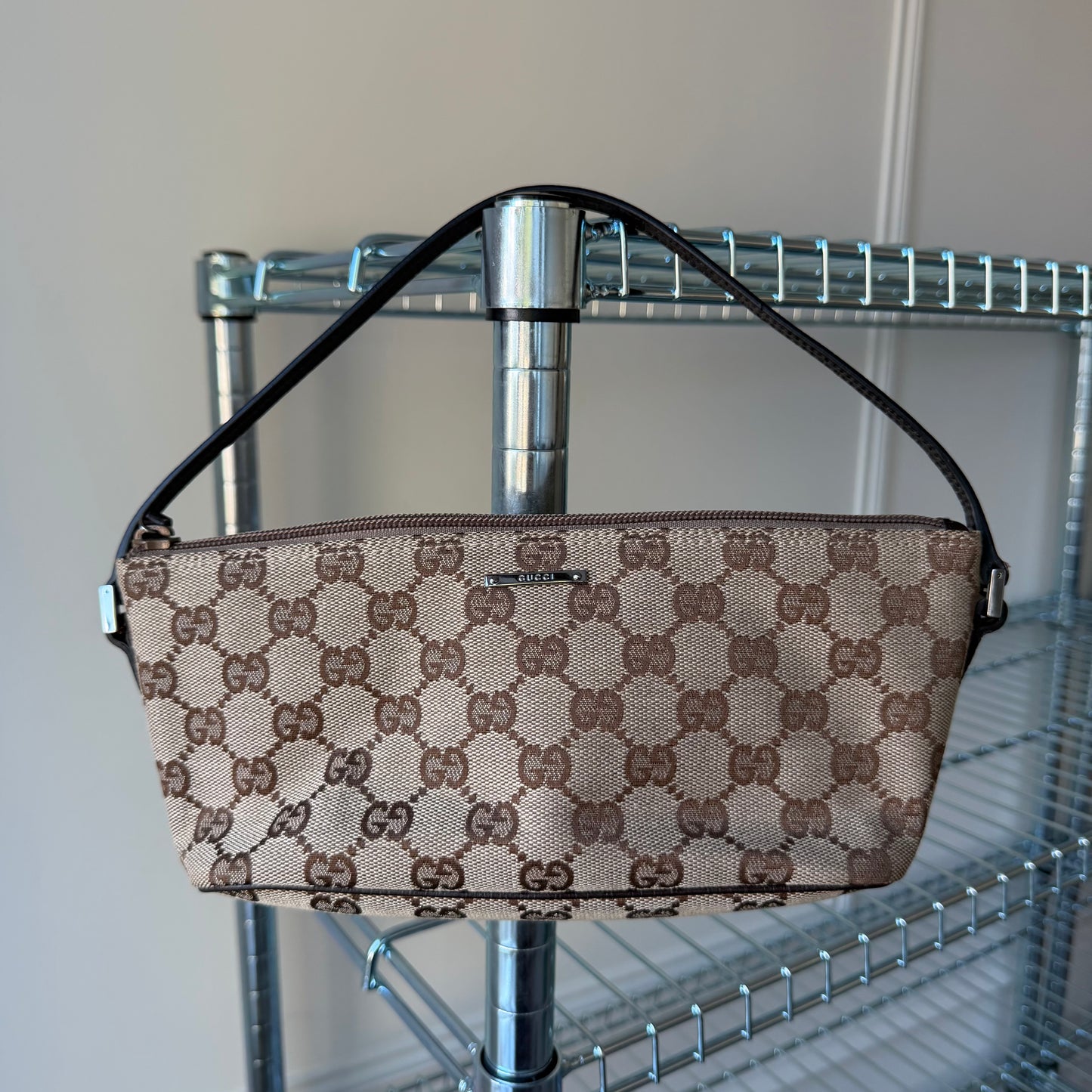 Pre-Owned Beige GG Canvas Boat Bag