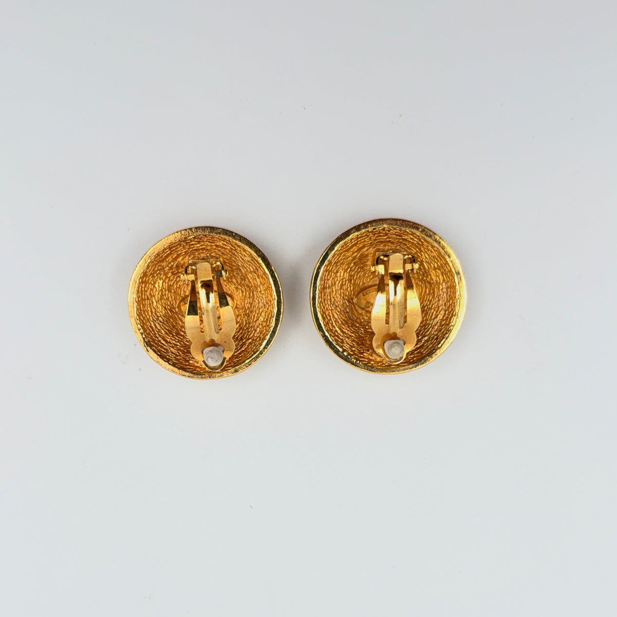 Pre-Owned Round CC Gold-Plated Earrings