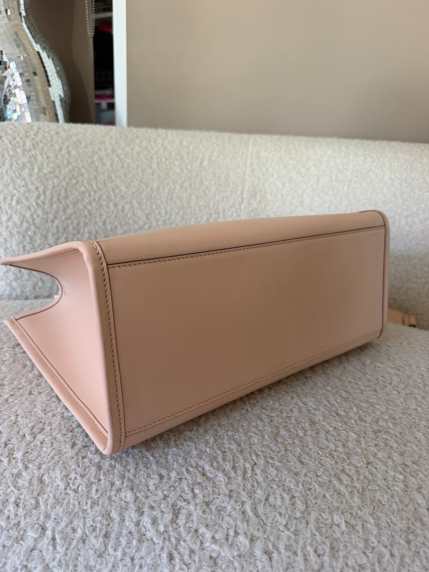 Light Pink Leather Rome Tote Bag New With Tags
