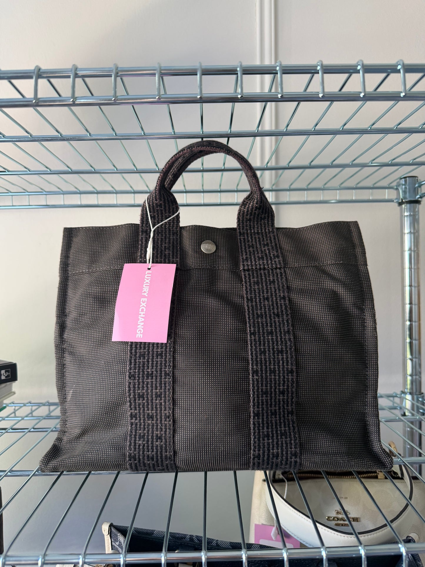 Grey Canvas Fourre Tote Bag