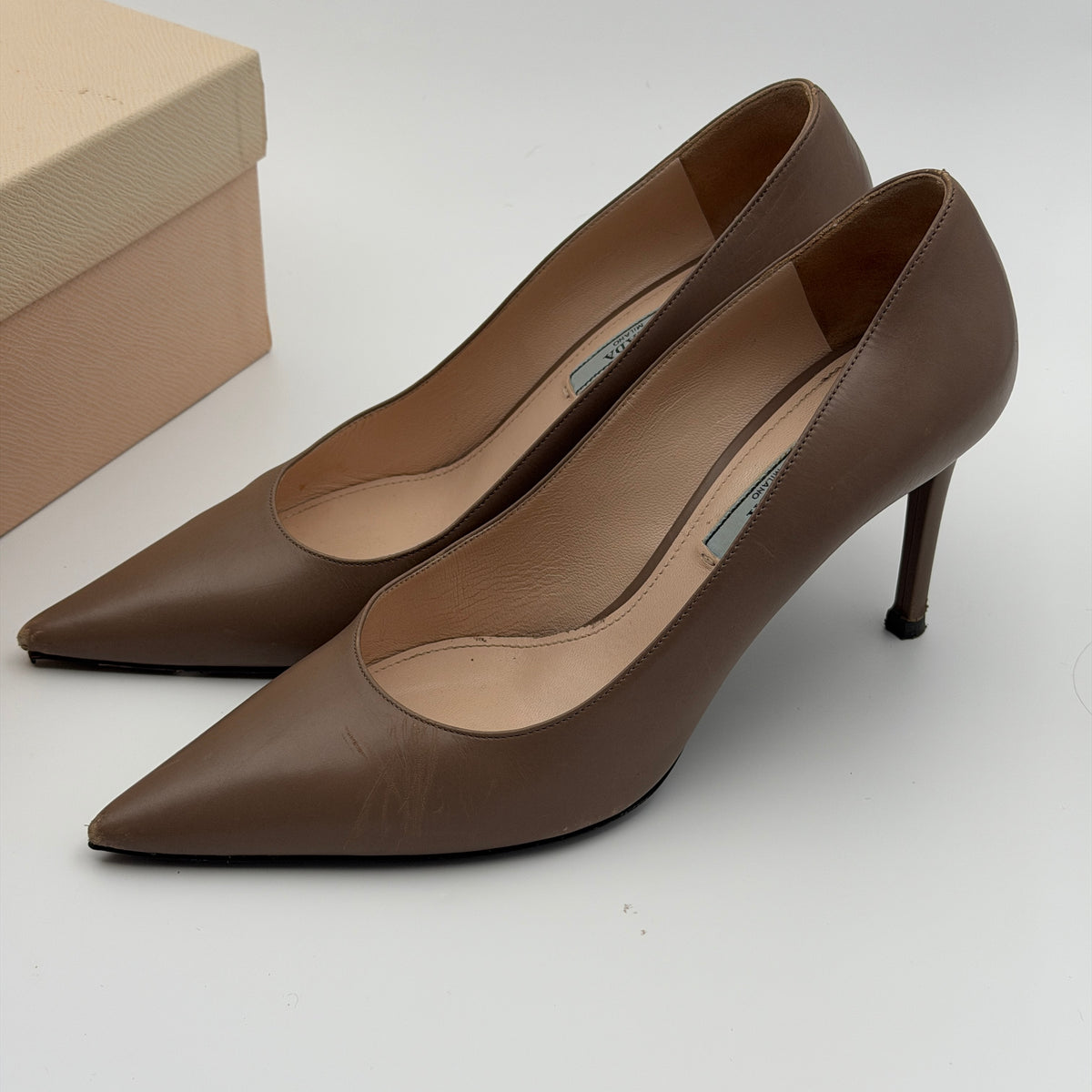 Brown Leather Heels 38.5