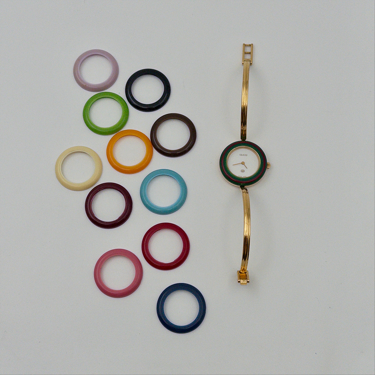 Pre-Owned Change Bezel - Metal Inserts Gold-Tone Metal Watch