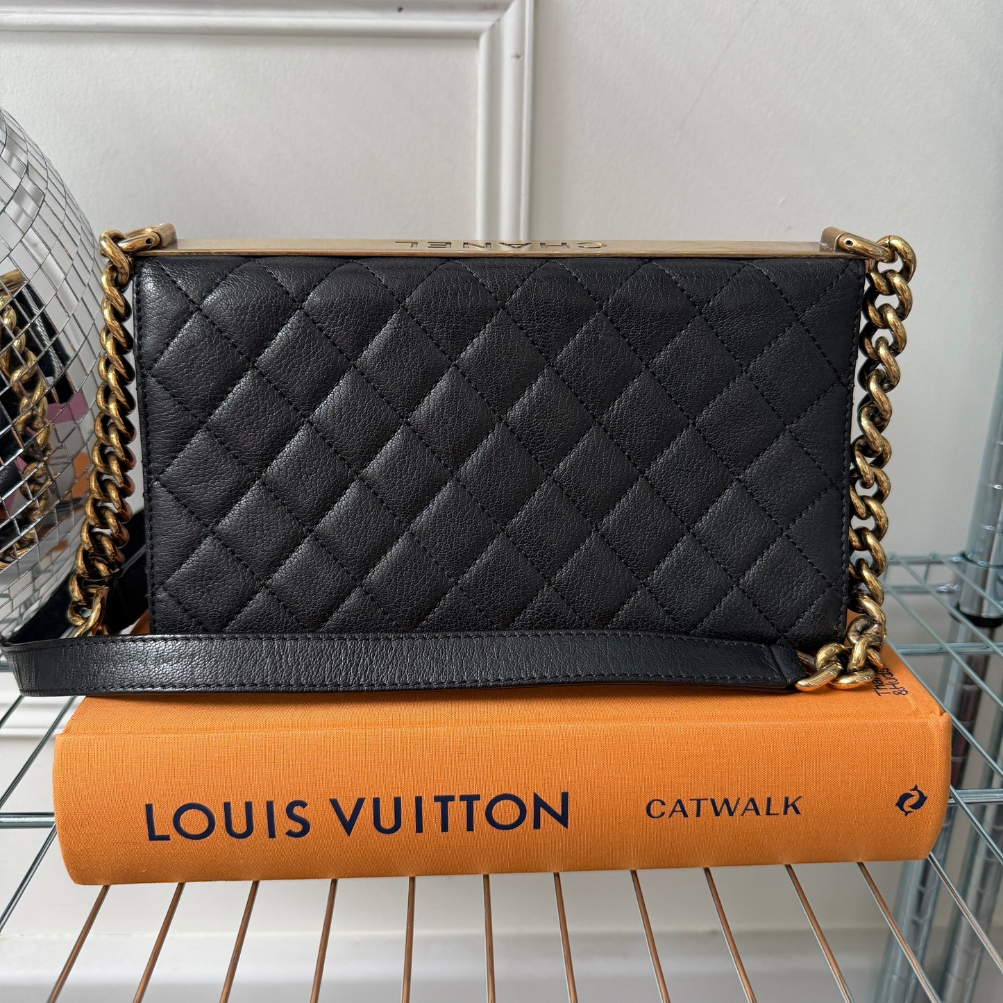 Pre-Owned Black 'Rita' Goatskin Single Flap Crossbody Bag