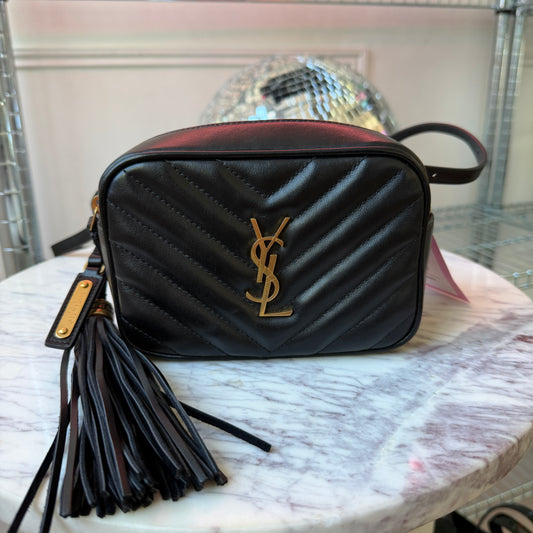 Pre-Owned Black 'Lou' Leather Camera Bag