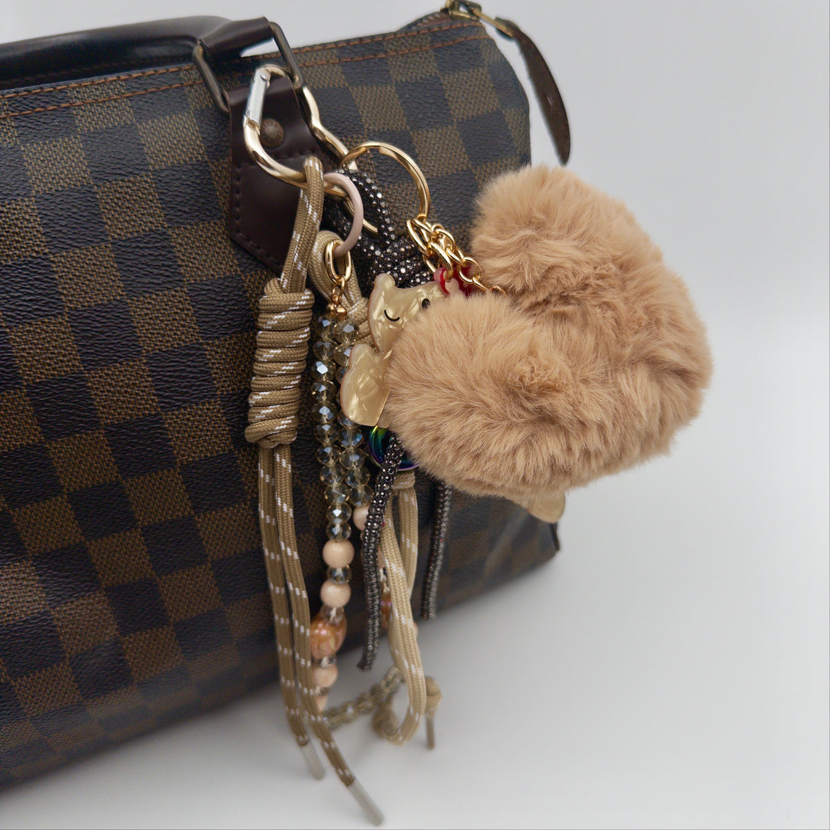 Beige Dog Comb Bag Charm