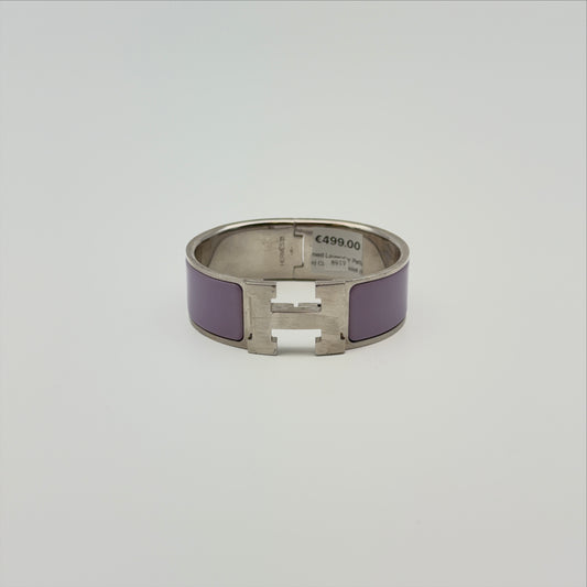 Pre-Owned Lavender Palladium-Plated Clic H Bracelet (PM)
