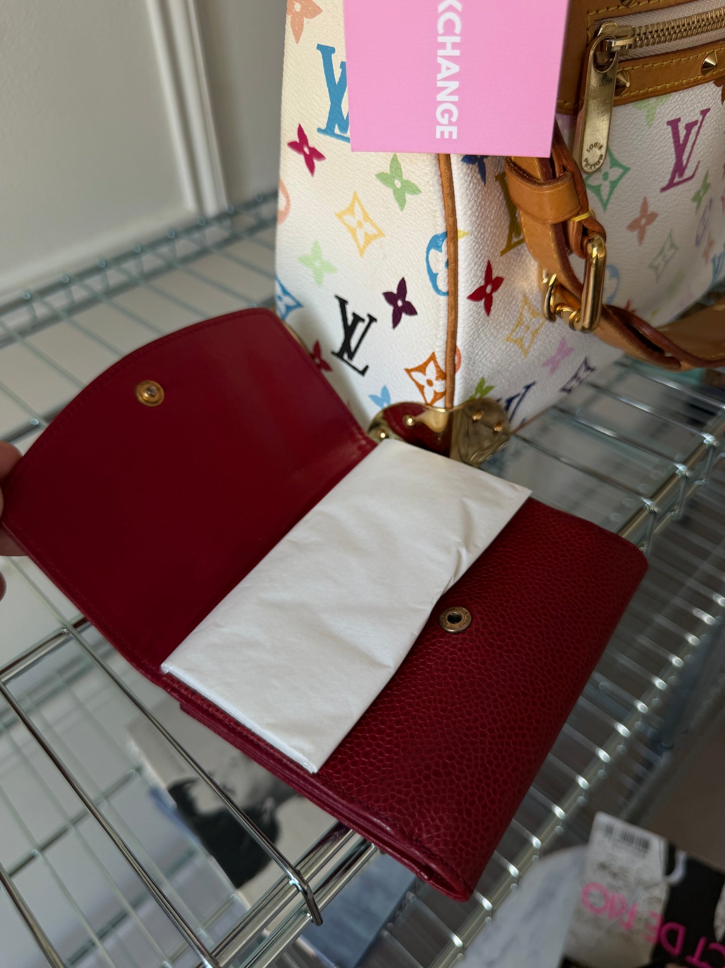 Pre-Owned Red Timeless Caviar Leather Wallet