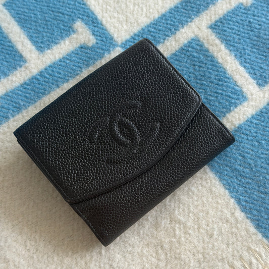 Pre-Owned Black Timeless Caviar Leather Wallet