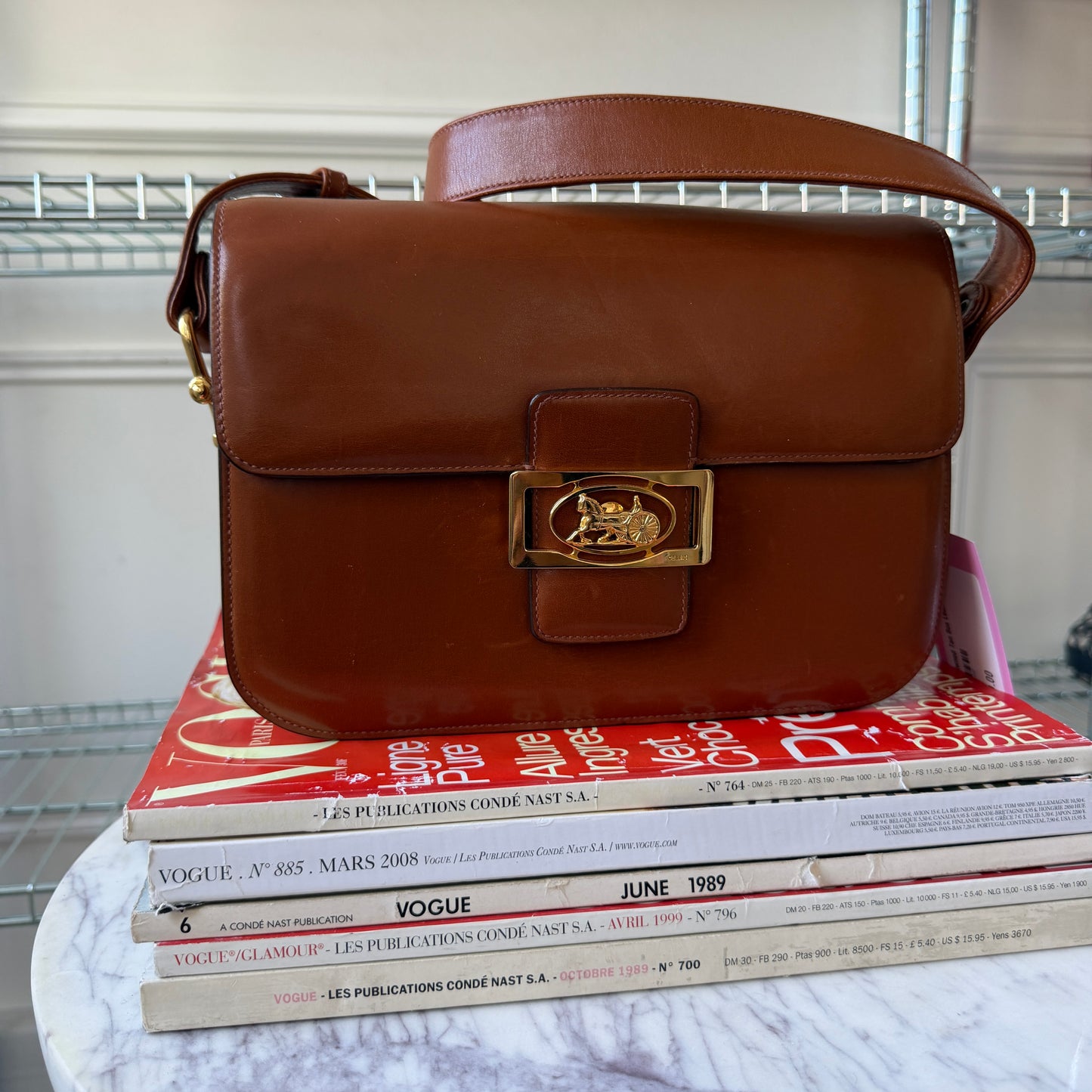 Pre-Owned Tan Box Leather Shoulder Bag