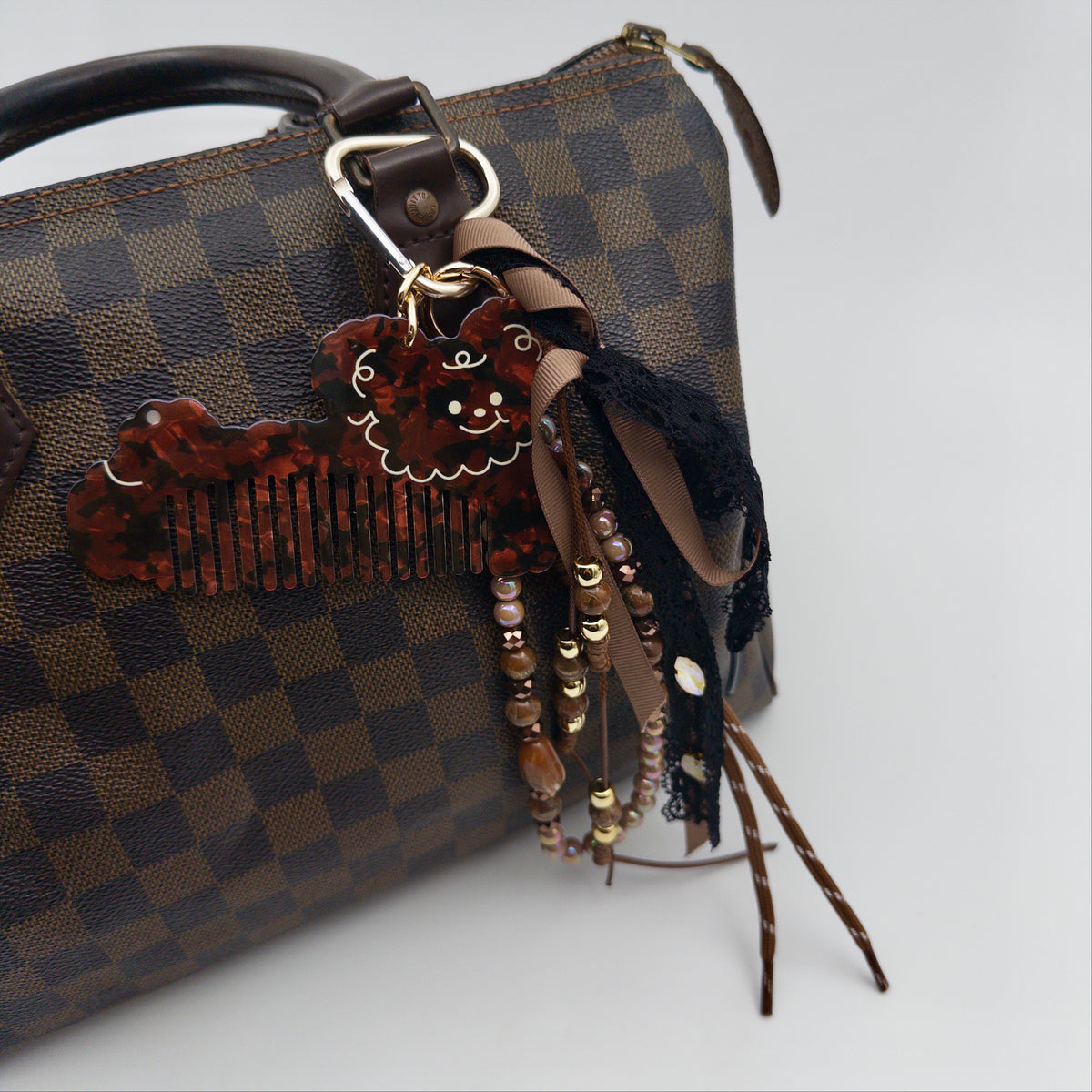 Curly Espresso Bag Charm