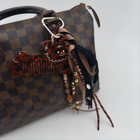 Curly Espresso Bag Charm