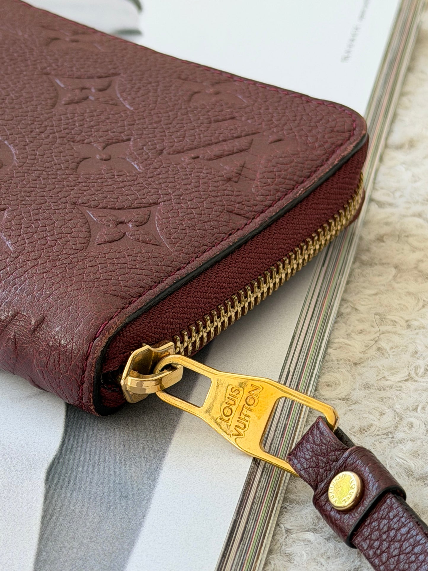 Pre-Owned Bordeaux Monogram Empreinte Leather Wallet