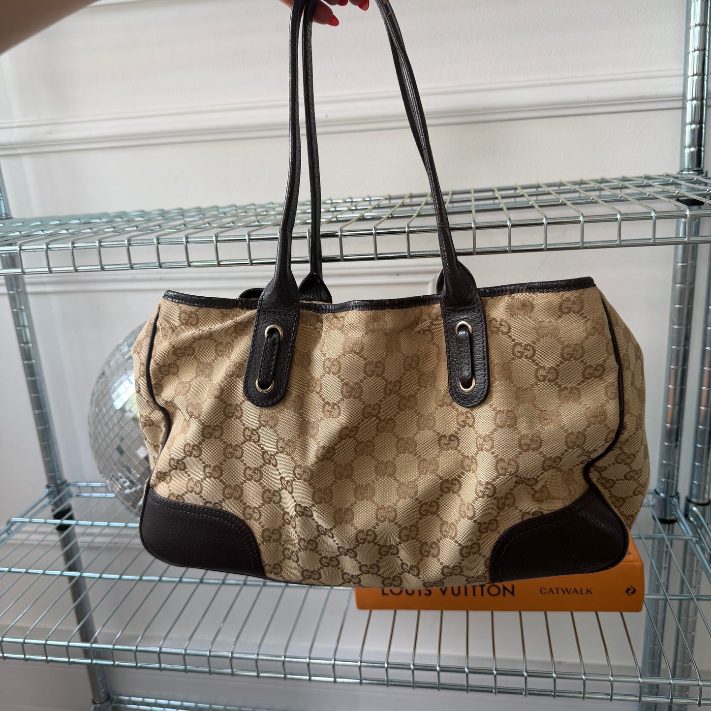 Pre-Owned Beige GG Canvas Princy Shopper Tote